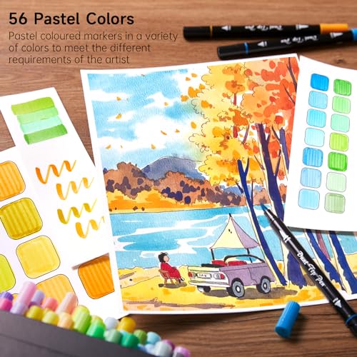 Pastel Brush Pens (56 Count)