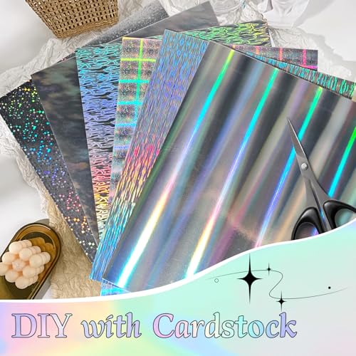 24 Sheets Holographic Cardstock 8.5 x 11 Inch (24 Count)