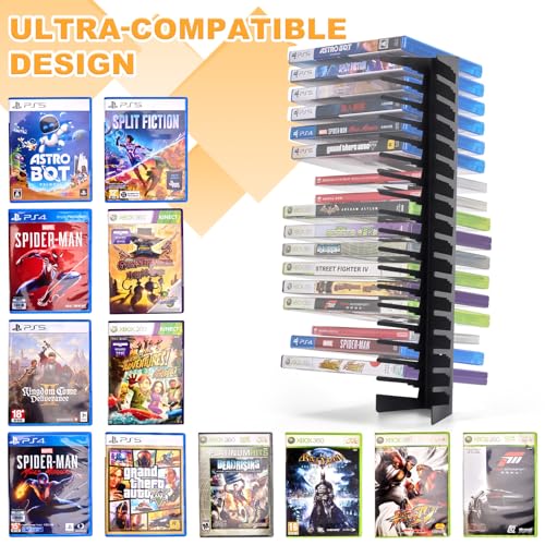 4 Pack Video Game Case Storage Wall Mount (144 Count)