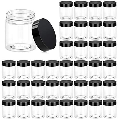 36 Pack 3 OZ Plastic Jars Clear Cosmetic Container with Lids (36 Count)