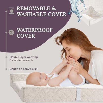Organic Cotton Covered Contoured Baby Changing Pad