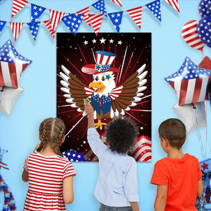 4th of July Patriotic Party Game for Kid Pin The Tail on The Eagle
