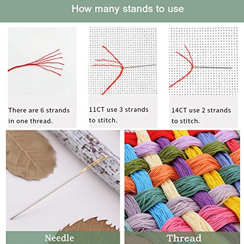 Cross Stitch Kits Stamped Full Range of Embroidery Starter Kits for Beginners Adult DIY 11CT