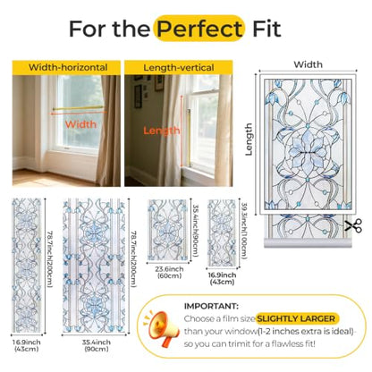 3D Stained Glass Window Privacy Film Decorative Non