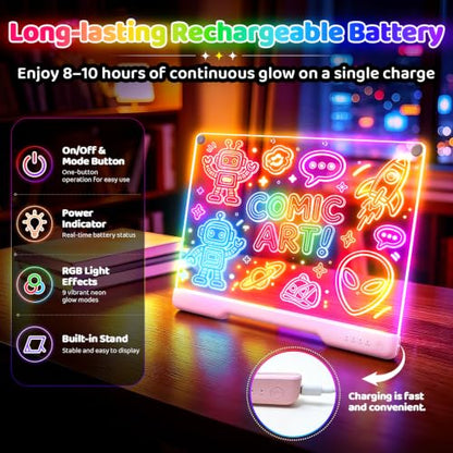 16" Rechargeable LED Drawing Board with 9