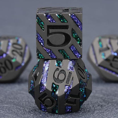 Inlay Metal Dice Set 7pcs