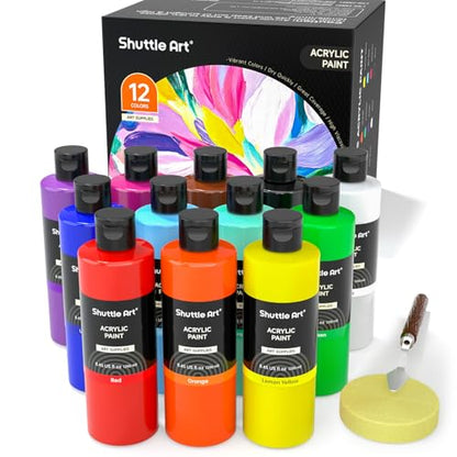 12 Colors Acrylic Paint (101.4 Fl Oz)