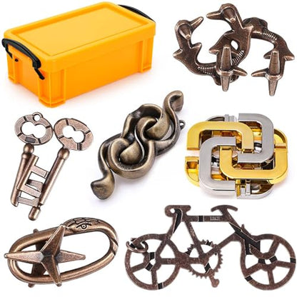 6 PCS Metal Brain Teaser Puzzles for Adults and Kids (72 Count)