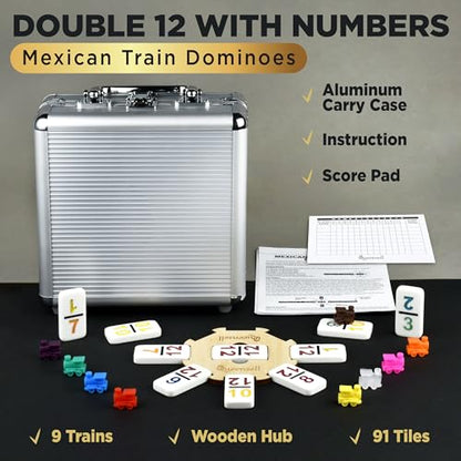 Mexican Train Dominoes Set with Numbers