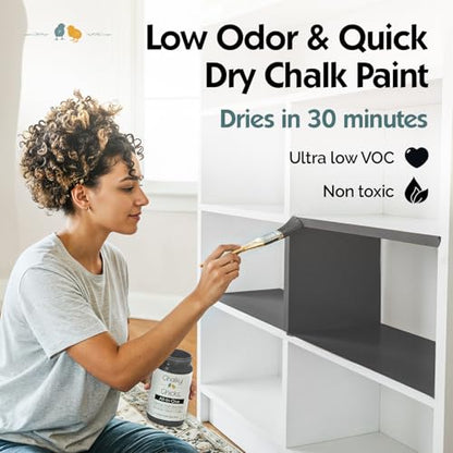 Gun Metal Gray 32 Fl Oz Chalk Paint for Furniture All in One