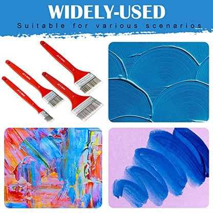 Flat Paddle Paint Brush Set with Long Handle (10 Count)