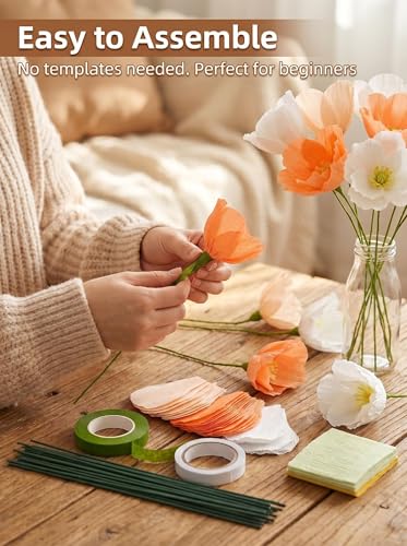 Crepe Paper Flower DIY Making Kit (24 Count)