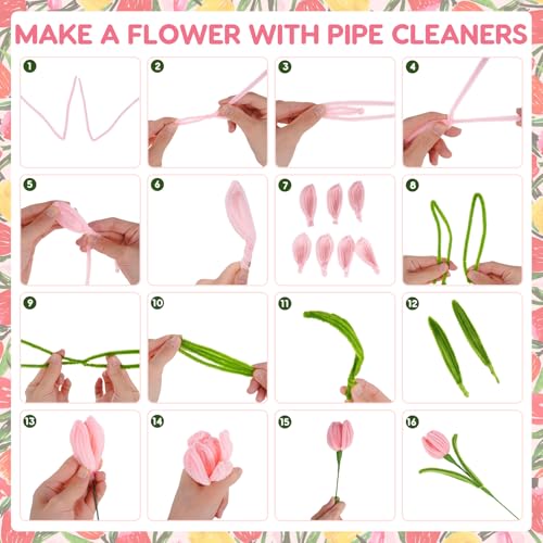 600PCS Pipe Cleaners Flower Kit (600 Count)