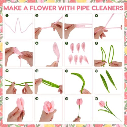 600PCS Pipe Cleaners Flower Kit (600 Count)
