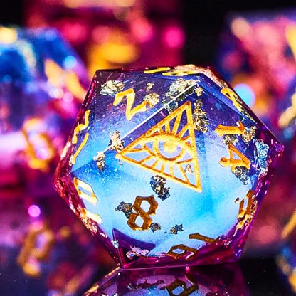 The Eye of Mystery Liquid Core DND Dice Set (7 Count)