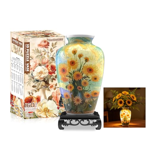 3D Puzzle Vase for Adults with 120 Plastic Pieces (120 Count)