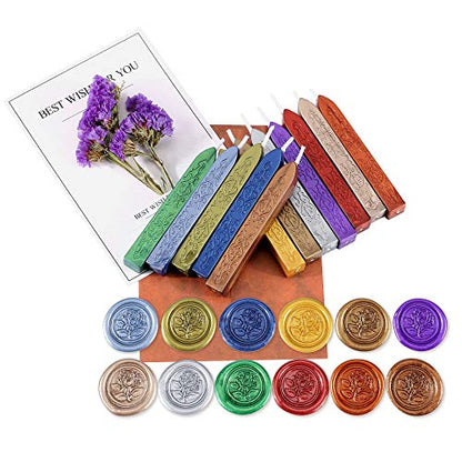 12Pcs Sealing Wax Sticks for Wax Seal Stamp (12 Count)