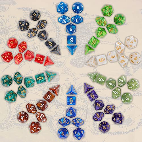 70Pcs DND Polyhedral Dice Set with Storage Pouch (10 Ounce)