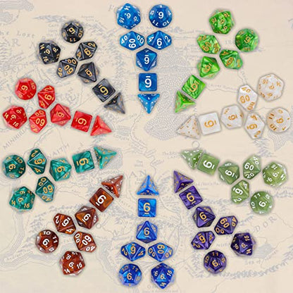 70Pcs DND Polyhedral Dice Set with Storage Pouch (10 Ounce)