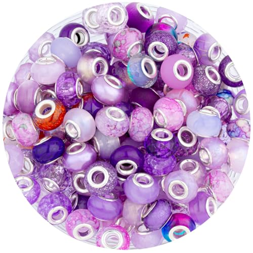 Purple Mix 100pcs 14mm Round Resin (100 Count)