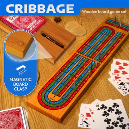 Cribbage Board Game Set with Storage