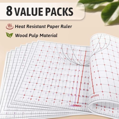 Heat Transfer Paper Supplies Reusable Direct Heat Resistant Tshirt Ruler Guide 15 (15 Count)