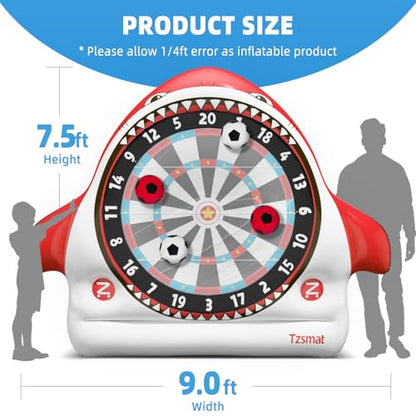 Inflatable Game Outdoor Giant Dartboard for Soccer Large Carnival Outdoor Games Giant Outdoor Game Activities Giant Yard Soccer Darts Games Red (4 Count)