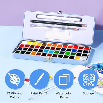 MeiLiang 52 Colors Watercolor Paint Set
