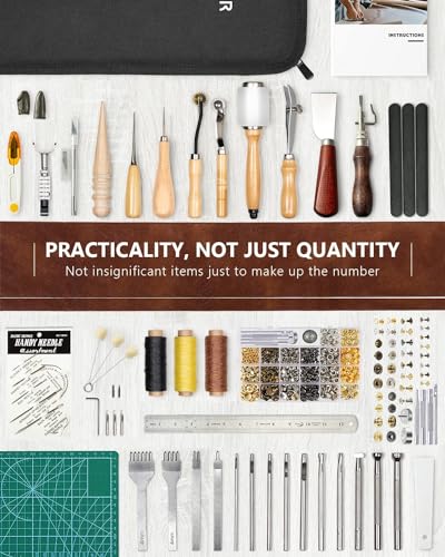 458 Pcs Leather Tooling Kit (58 Count)