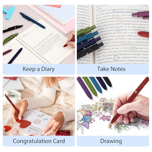 Colored Gel Pens 12 Pack 0.7mm Medium Point Pens for Journaling (12 Count)