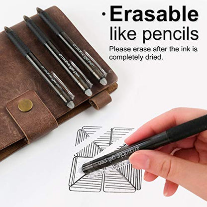 18 Black Retractable Erasable Gel Pens Clicker (18 Count)