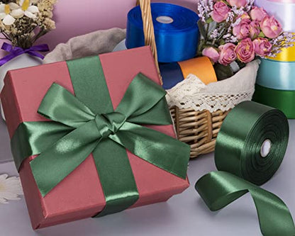 1 1 2 Inch Dark Green Solid Satin Ribbon for Gift Wrapping (150 Foot)