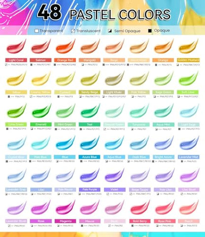 64 PCS Pastel Acrylic Paint Set