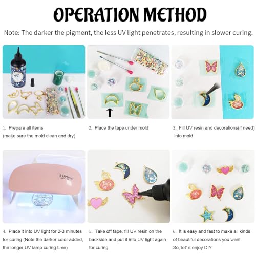Crystal Clear Hard UV Resin Upgraded Formula Ultraviolet Fast Curing for Jewelry Making Craft Decoration