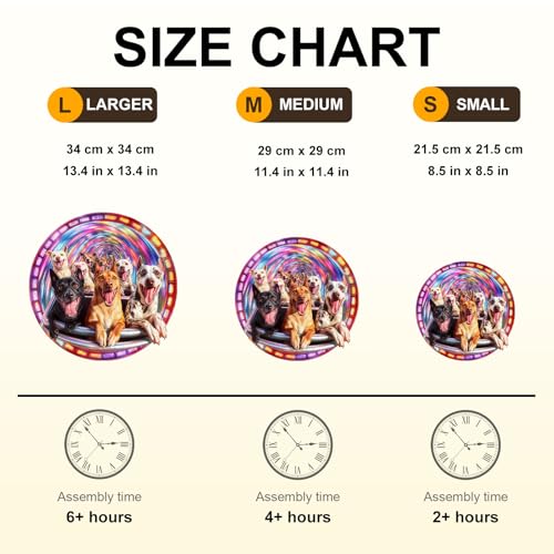 Dog Roller Coaster Puzzles Adults Gifts for Women Men Wooden 200 Pieces 11.4 * 11.4in Wall Decor