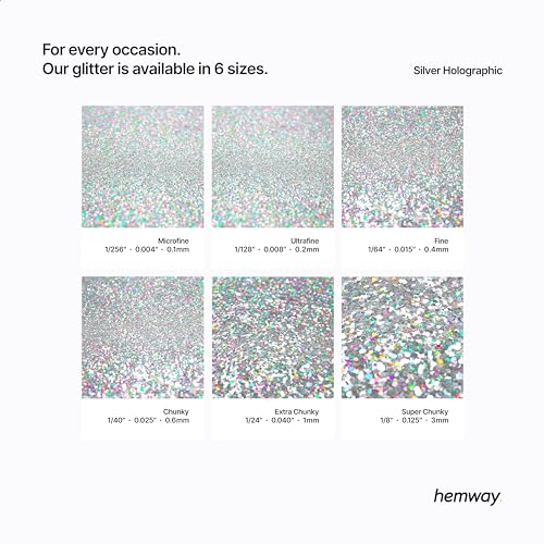 Resin Glitter Silver Holographic Fibre Strands 100g
