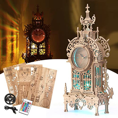 3D Wood Puzzle LED Tower Clock (58 Count)