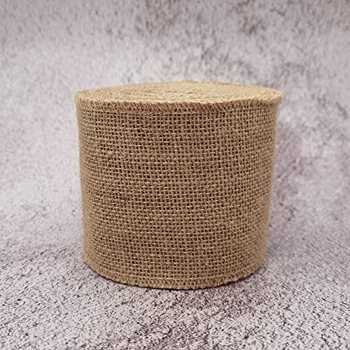 4" Natural Burlap Fabric Roll 10 Yards Jute Ribbon (30 Foot)