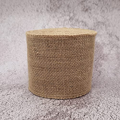 4" Natural Burlap Fabric Roll 10 Yards Jute Ribbon (30 Foot)