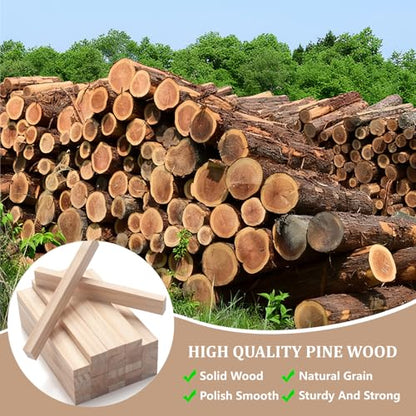 Wood Strips Slats Wooden Sticks for Crafts 3 (30 Count)