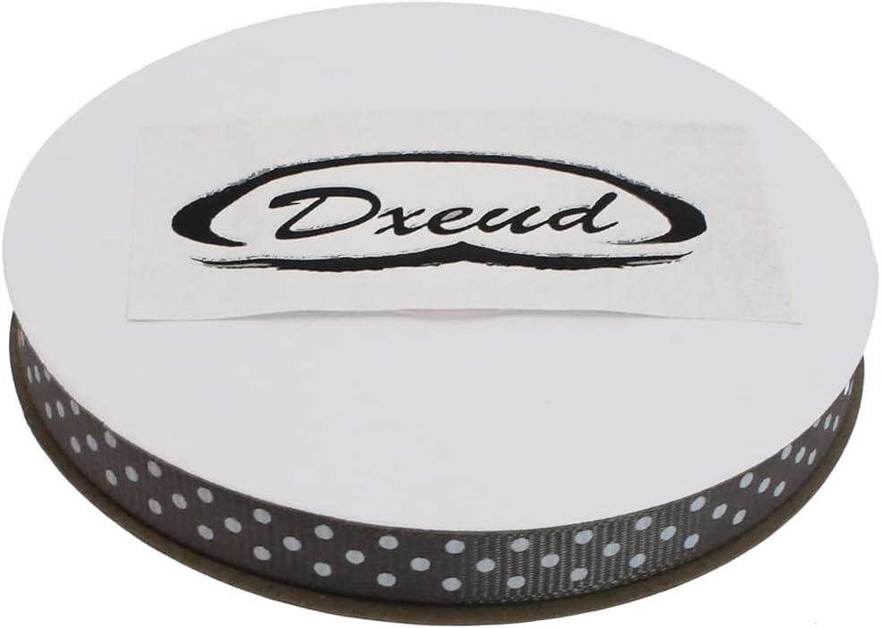 Polka Dot Grosgrain Ribbon 25 Yard Each Roll 100% Polyester (3/8", Gray) - Crafty Corner