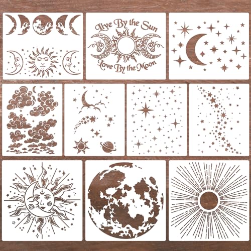 Moon Stencil Star Stencils for Painting 12" (10 Count)