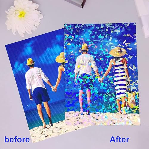 36 Sheets Holographic Sticker Paper Clear Self (36 Count)