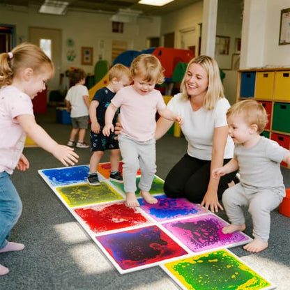 Liquid Sensory Floor Tiles for Kids Ages 3+ (6 Count)