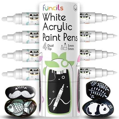 4 White Acrylic Paint Pen for Wood