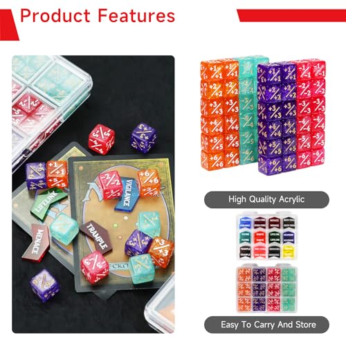 108PCS 12mm MTG Counter Dice +1