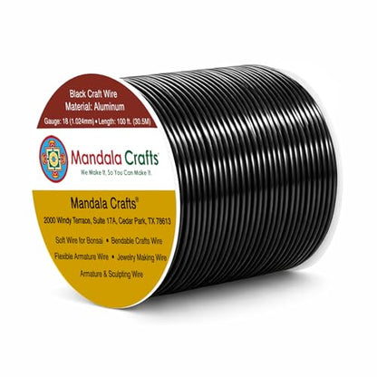 18 Gauge Black Anodized Aluminum Craft Wire (100 Foot)