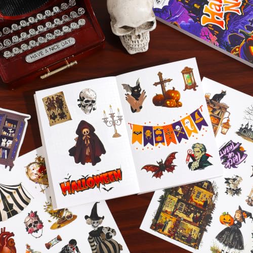 400+ Pcs Vintage Gothic Halloween Sticker Book
