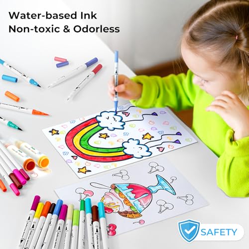 Adult Coloring Book Markers 60 Colors Dual Tip Water (60 Count)