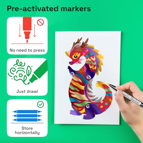 12 Metallic Paint Pens for Glass Marking (12 Count)